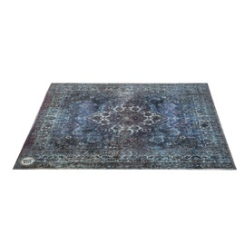 DRUMnBASE Vintage Persian Style Stage Rug, Non Slip Waterproof Rug for Stage or Studio Use to Reduce Vibrations, Blue, 6 FT X 5.25 FT