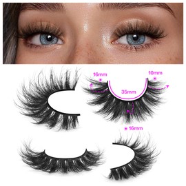 False Eyelashes Lashes Thick Dramatic Lashes Faux Mink Eyelashes Fluffy D Curl Cat Eye Lashes Like Eyelashes Extension Reusable False Eyelashes Wispy Lashes 8 Pairs Volume Fake Lashes Pack