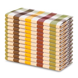 Blue Needles Buffalo Plaid Cloth Napkins - 100% Cotton Set of 12 Harvest Gingham Napkins 18x18 inches - Soft, Reusable, and Washable, Ideal for Events, Parties & Everyday Use - Harvest Checks