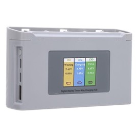 Mini 2Pro Battery Charger, 3-Channel Two Way Charging Hub, Portable Multifunction USB Fast Charger with Digital Display, Charge 3 Batteries in Sequence