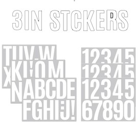 Letter Stickers 6 Sheets Mailbox Numbers Stickers, 3 inch Self Adhesive Vinyl Waterproof Stickers, Large Decals House numbers for Signs Doors Business Address number, DIY Crafts Art Making(White))