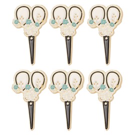 Pack of 6 Needle Holders, Magnetic Needle Holder, Scissors Shape, Pin Cushion, Powerful Magnetism, Needle Cushion, Sewing Needle Stick, Embroidery Needle Holder for DIY Stitch, 0.94 x 1.9 Inches