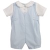 Petit Ami Baby Boys' Side Tab Pintuck Gingham Romper, 9