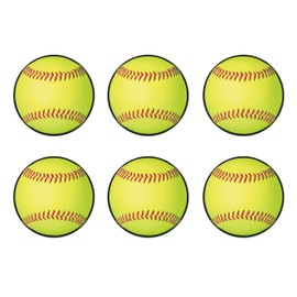 Beistle 54765, Yellow , 6 Piece Softball Cutouts, 10"