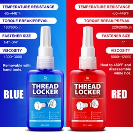 Thread Lock 100ml - Medium and Strong Strength Threadlocker Kit, Removable Threadlock & Seal for Nuts, Bolts & Fasteners - Prevents Loosening, Leakage, Corrosion & Anaerobic Curing Screw Glue