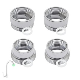 Lyvixora 4-Pack Faucet Aerator Adapter Set - Dual Size 16mm/20mm Female to 22mm Male Connectors - Chrome Plated Brass for Kitchen/Bathroom Tap Aerator Conversion