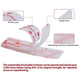 HUTIXI Hook and Loop Heavy Duty, 2in x 4in 8 Pcs Industrial Strength Mounting Tape for Indoor/Outdoor, Clear Self Sticky SJ3560 Reclosable Interlocking Fastener