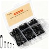 Hudinsun 120 PCS 5 Different Sizes Black Safety Pins Assorted,