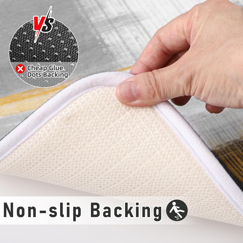 XLHOMO Black Memory Foam Bathroom Rug Sets 5 Piece, Absorbent