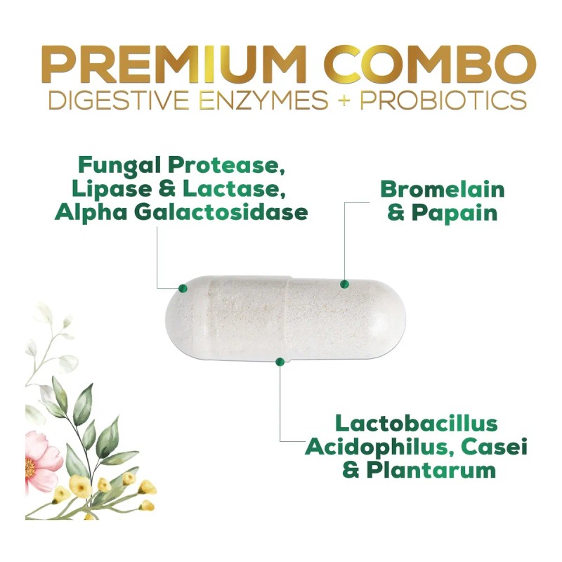Enzimas Digestivas Plus Prebióticos Y Probióticos 1000 Mg