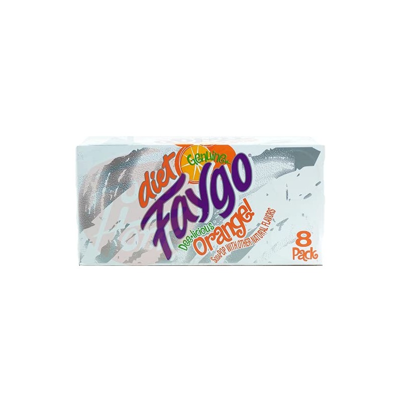 Faygo diet Orange! flavor soda pop, 12-fluid ounce cans, 8-pack