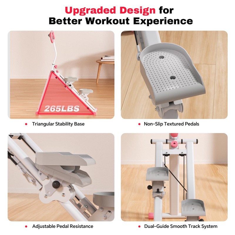 Home Vertical Climber, Full-Body Cardio Machine with Adjustable Handles, Steel