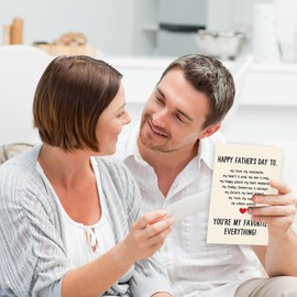 Bestmelo Sweet Father's Day Card for Husband,Funny Father's Day Gifts from Wife,Happy Fathers Day Card Gifts for New Dad Boyfriend