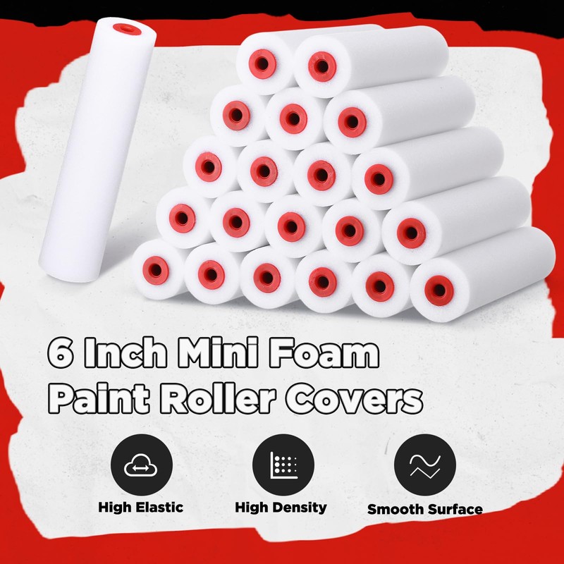 Nuogo 120 Pcs 6 Inch Foam Paint Roller Mini High