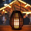 Solar Garden Lantern LED Outdoor Solar Lantern Waterproof Decorative Rattan