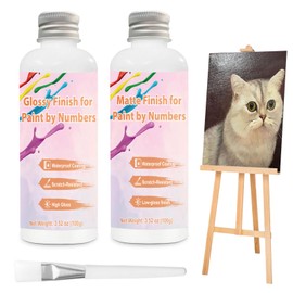 INNOVAYOU Painting by Numbers Varnish 200g, Non-Yellowing Anti-Crazing Matte&Gloss Effect Adult Paint by Number Kits on Canvas Varnish, Paint by Number Adult Varnish Permanent Protection (with Brush)