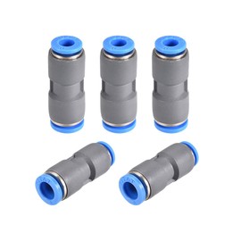 sourcing map Straight Push to Connector Reducer Fitting 8mm to 6mm Quick Release Pneumatic Connector Plastic Union Pipe Tube Fitting Grey 5Pcs