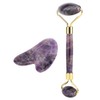 Natural Amethyst Double Head Jade Stone Roller & Guasha Scrapping