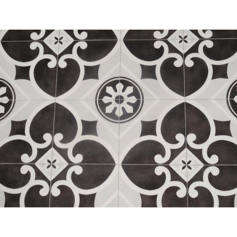 PVC floor covering, vinyl floor in nostalgic retro design, DIN