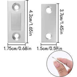 10PCS Cabinet Magnetic Buckle, Ultra-Thin Cabinet Door Magnetic Buckle, Drawer Magnetic Buckle, Drawer Magnetic Buckle, Wardrobe (Silver)