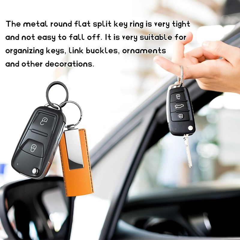 JUSTTOP 30PCS Metal Key Rings, 0.8"/1"/1.2" Split Thick Round Flat