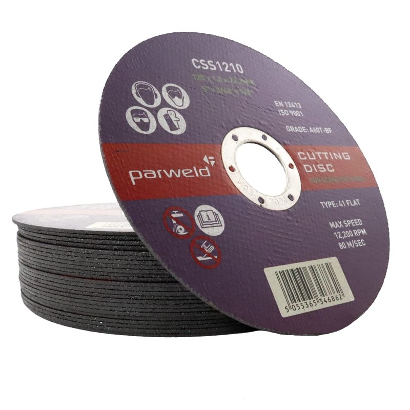 (Pack of 10) Parweld (5") 125mm x 1mm Thin Stainless
