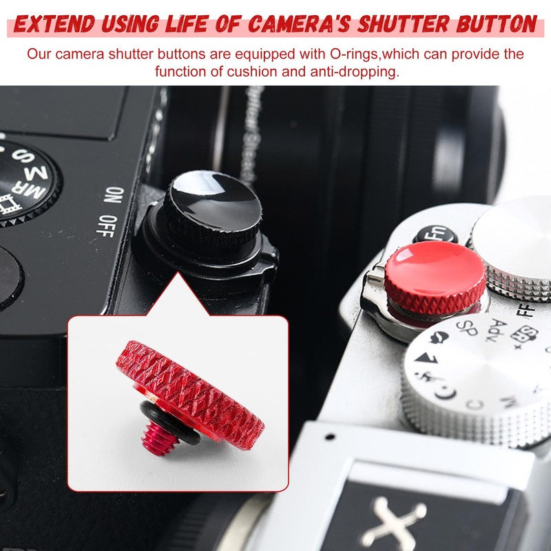 Ergonomic Camera Shutter Button,4 Pcs Copper Soft Shutter Release Button,