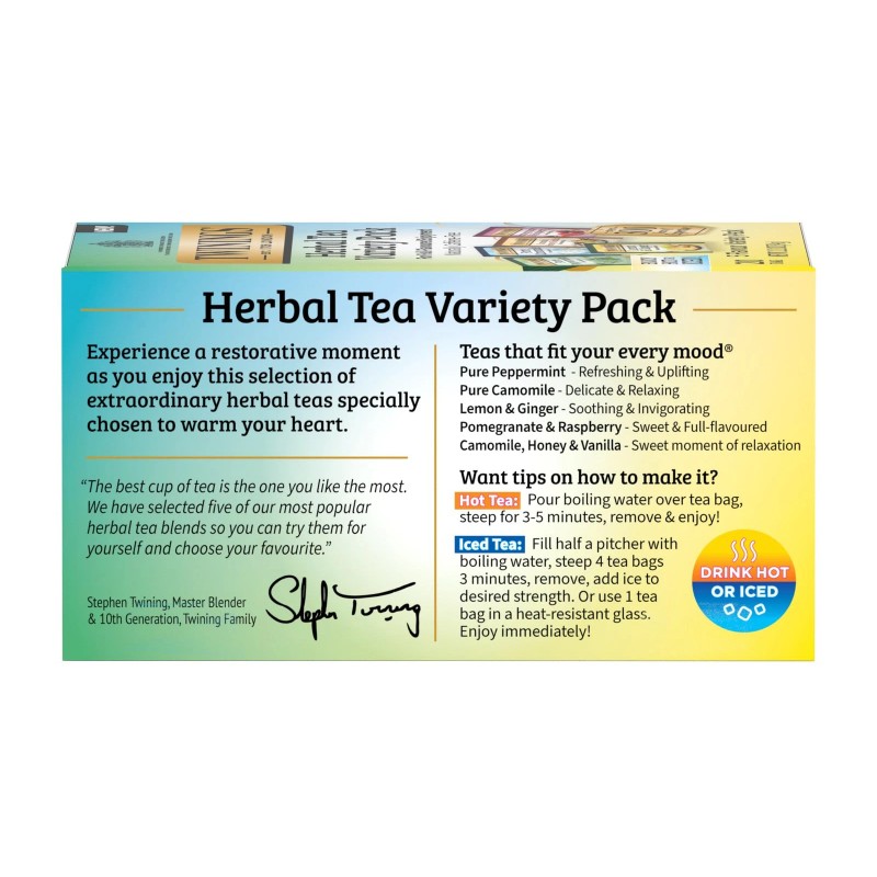 Twinings Herbal Tea Variety Pack 20 Count 6 Packs Assorted