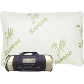 Olive leaves Textiles Bamboo pillow Shredded Memory Foam for Sleeping with Removable Cover with Zipper - Queen 20" X 30"