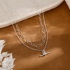 HABIKIP Silver Layered Necklaces for Women, Stackable Layering Dainty Paperclip