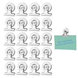 Pack of 20 magnetic clips, magnetic clips, magnetic metal clip, magnets with clip, magnetic clips for magnetic board, fridge, photo for school, household, office