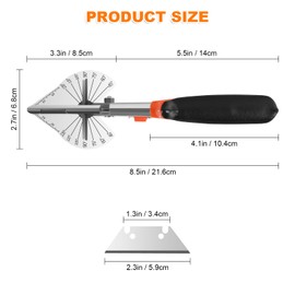 Miter Shears - 45 to 135 Degree Multi Angle Trim Cutter, Gasket Shear for Cutting Soft Wood, Plastic, PVC and More, Including 10 Spare Blades
