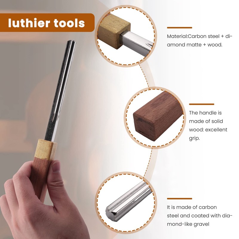 Littlecatch Guitar Fret Crowning File,Fret Edge File,Fret End Rounded Tool,Three