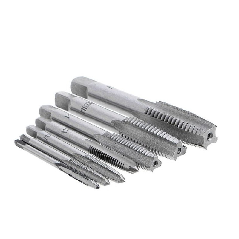QISF 7Pcs Bearing Steel Metric Screw Thread Tap M3-M12 Plug