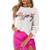 LEMAFER Women's 2024 Christmas Holly Jolly Sweater Round Neck Sequin