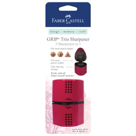 Faber-Castell Grip Trio Pencil Sharpener - Rose Shadows (Packaging May Vary)