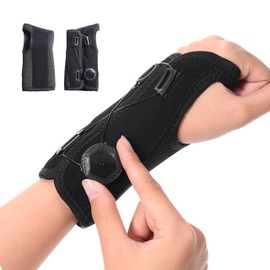 LOTIYI Adjustable Wrist Brace-Precision BOA Closure System Night Sleep Support Brace,Suitable for Men and Women with Wrist Sprains, Tendonitis, Arthritis, and Wrist Pain(Black-Right Hand-1 Count)