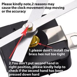 Long Shaft High Torque Clock Movement Mechanism with Long Straight Hands 250 mm/ 9.8 Inches (Silver)
