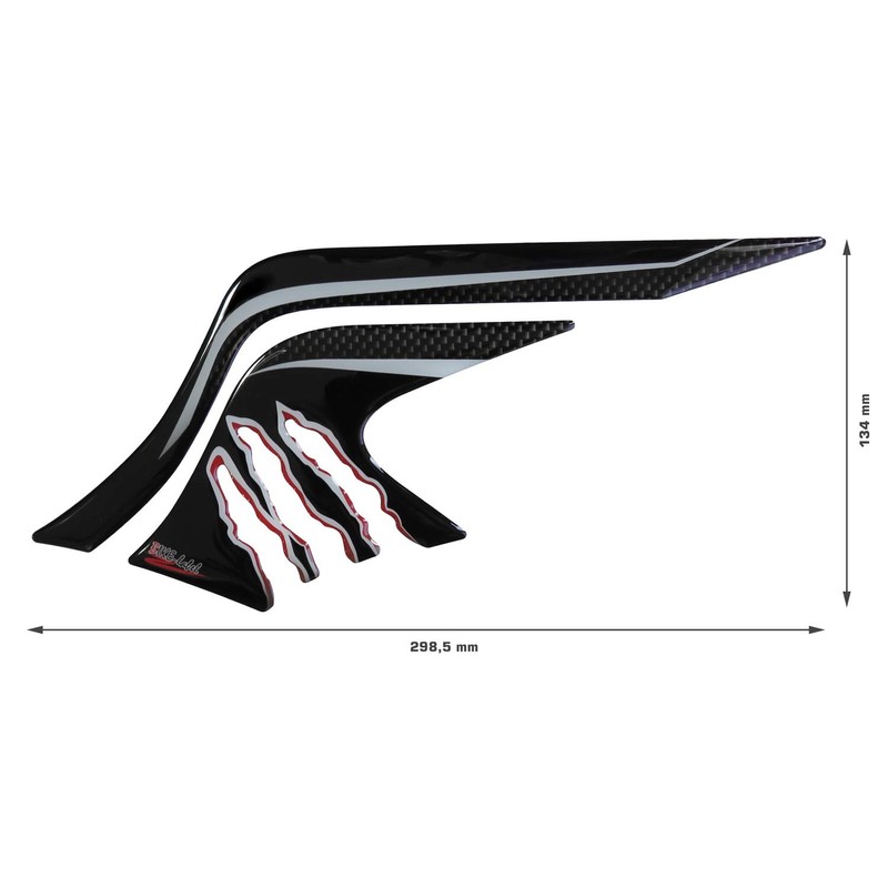 BIKE-label Side Tank Pad Carbon Red Compatible with Yamaha MT-07-800223