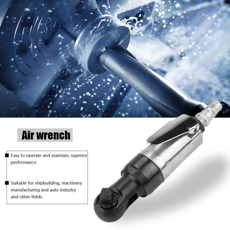 Akozon Air Ratchet Wrench, 1/4" Pneumatic Air Ratchet Wrench, Square