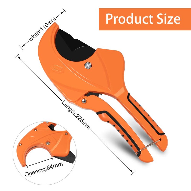 AIRAJ Ratchet PVC Pipe Cutter,Cuts up to 2-1/2"PEX,PVC,PPR and Plastic