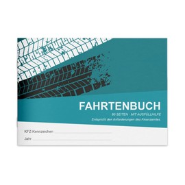 PuK Krämmer GmbH PuK Fahrtenbuch DIN A6 | Finanzamtkonform für PKW | 80 Seiten mit Ausfüllhilfe | Fahrtenbücher 1er, 2er, 3er, 5er oder 10er Pack | zur Dokumentation geschäftlicher und privater Fahrten (1 Stück)