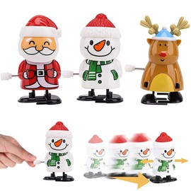 3Pack Christmas Wind Up Toy Funny Jumping Toys Xmas Gift Toys,Spring&Wind Up Small Toy for Kids Party Bag, Walking Clockwork Toys for Kids Christmas Party Favors Stocking Stuffers Cracker Gift Fillers