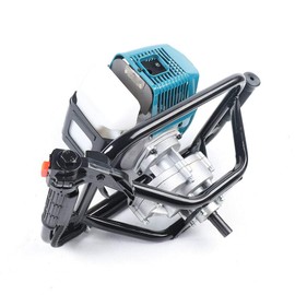 CHUNILLE 2-Stroke Hole Digger, Post Hole Digger with 4 in and 8 in Drill Bits Single Cylinder Digging Machine 8500rpm Gas Powered Earth Auger Borer Machine Blue