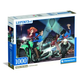 Clementoni Anime Puzzle 1000 Pieces for Adults and Teenagers, Lupin 3 Illustration with Poster Included, Special Series, Gift Idea, Men, Made in Italy, 50 x 70 cm, 37055