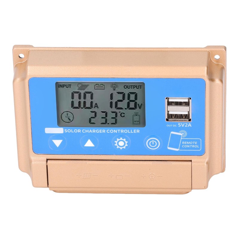 MPPT Solar Charge Controller, 12V 24V LCD Display, Dual USB