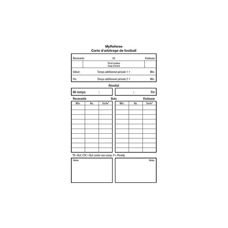MyReferee 100 Piece Football Referee Card