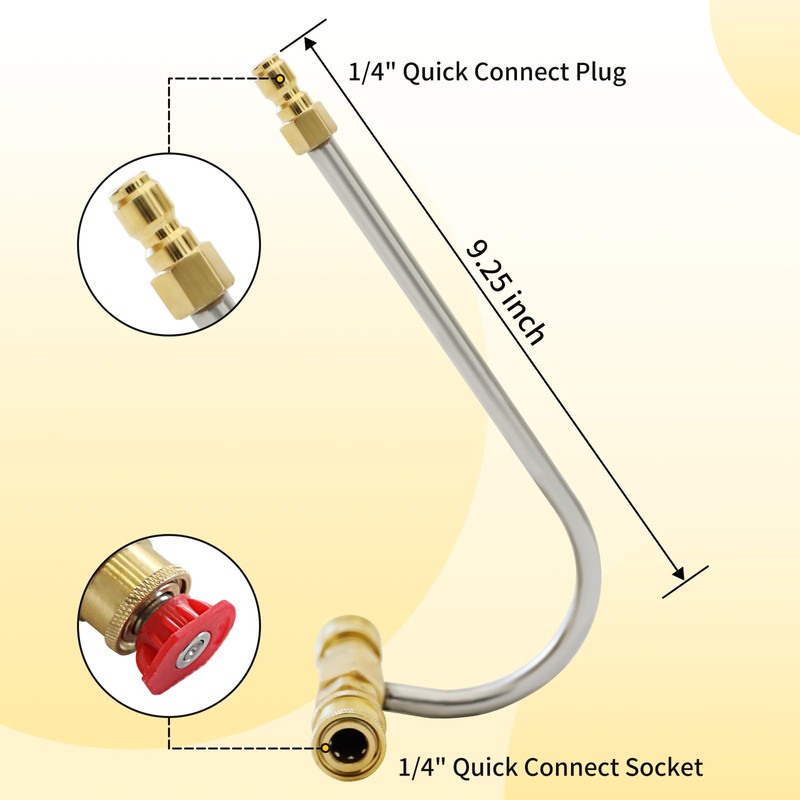Pressure Washer Gutter Cleaner Attachment with Pressure Washer Nozzle Tips,