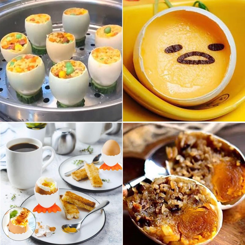 LIURFLNC 4 Pieces Egg Cups Funny + 1 Piece Egg