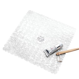interDesign Pebblz Shower Mat, Clear